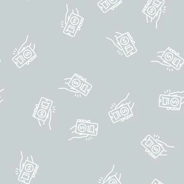 Online buying phone app line seamless pattern Stock Illustration