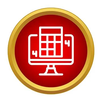Online calculator application on computer screen icon イラスト素材