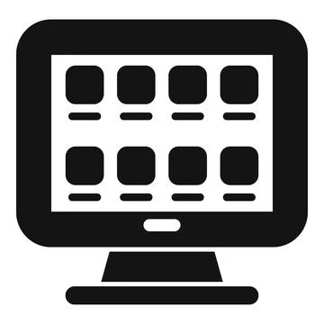 Online calendar interface on computer screen Stock Illustration