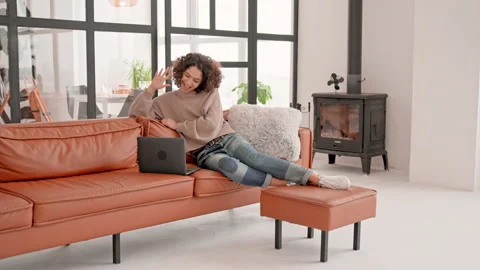 Online call with boyfriend Stock Footage 158671729