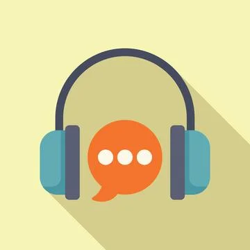 Online call support icon flat vector. Web volume イラスト素材