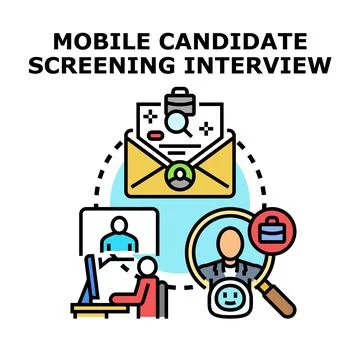 Online candidate screening and interview process Stock Illustration