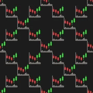 Online Candlestick Chart vector Professional Financial Trading colored seam.. Illustrazione stock