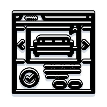 Online car configurator on a website interface Illustrazione stock