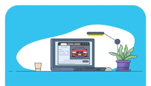 Online car website イラスト素材