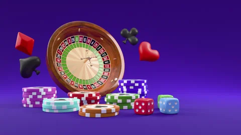 Online Casino Empty Text Space, Chips and Dices Stockbeeldmateriaal 314019814