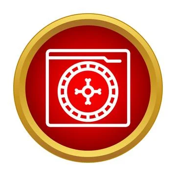 Online casino folder icon with roulette wheel 库存插图