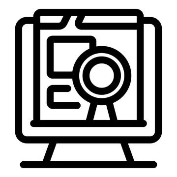 Online certification program showing digital certificate on computer screen Stock Illustration