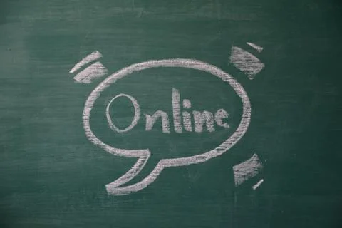 Online chalk text Stock Photos