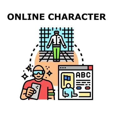 Online character creating virtual metaverse identity avatar Stock Illustration