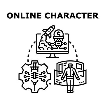 Online character creation and digital identity development Stock Illustration