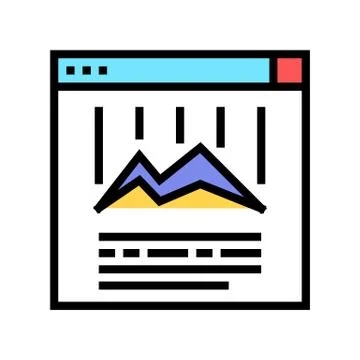 Online chart color icon vector illustration Stock Illustration