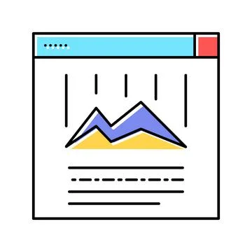 Online chart color icon vector illustration Stock Illustration