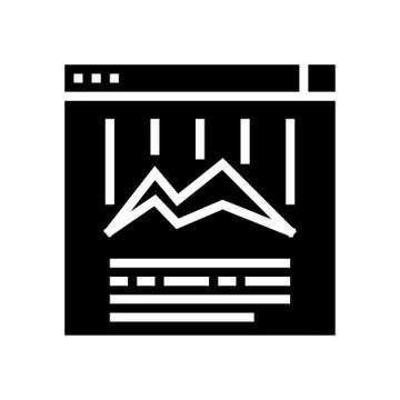 Online chart glyph icon vector illustration Illustrazione stock