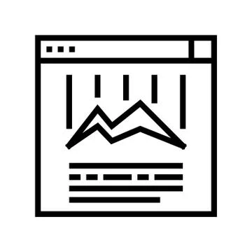Online chart line icon vector illustration Stock Illustration