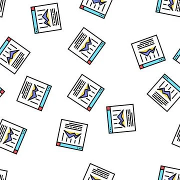 Online chart vector seamless pattern Stock Illustration