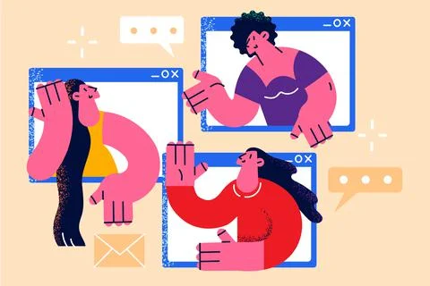 Online chat and stream event concept Stock Illustration