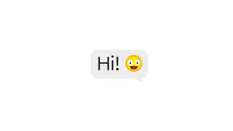 Online Chat Bubble on text Hi. Animated white outlined speech bubble, chat Stock Footage 150761440