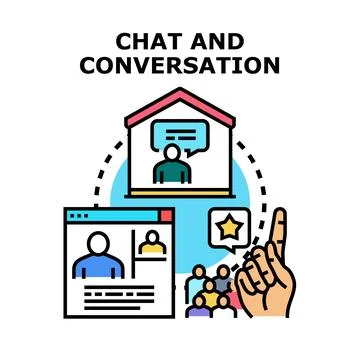 Online chat conversation group discussion concept Stock Illustration