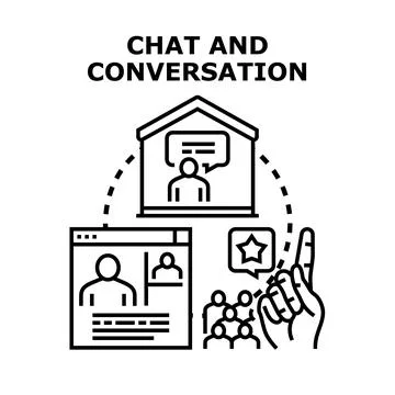 Online chat conversation group discussion concept Stock Illustration
