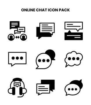 Online Chat DuoTone Vector Icons Pack Stock Illustration