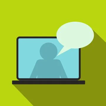 Online chat icon, flat style Stock Illustration