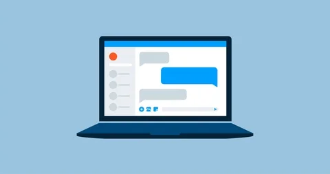 Online chat on a laptop Stock Footage 118091358