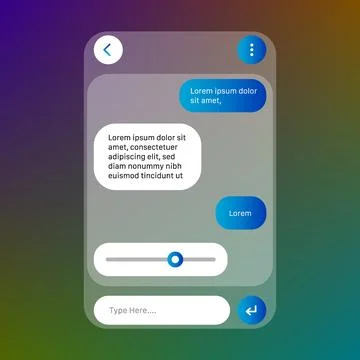 Online Chat Message Bubble UI Template Design Stock Illustration