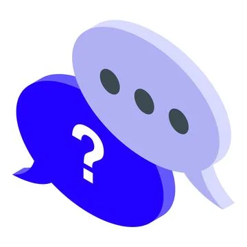 Online chat message bubbles with question mark isometric icon Stock Illustration