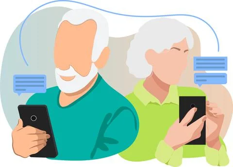 Online chat message text notification smartphone Stock Illustration