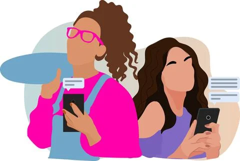 Online chat message text notification smartphone Stock Illustration