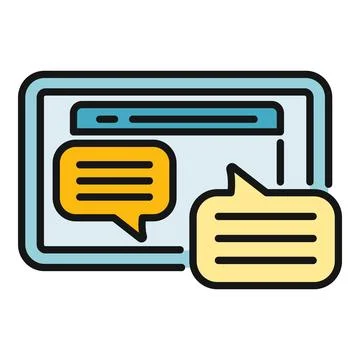 Online chat messages on a digital device screen Stock Illustration