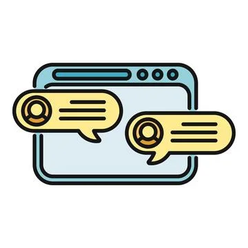 Online chat messaging application browser window concept Stock Illustration