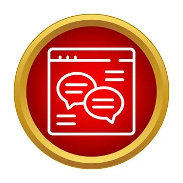 Online chat messaging communication on a browser window Illustrazione stock