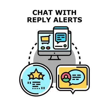 Online chat messaging with reply alerts notifications 스톡 일러스트