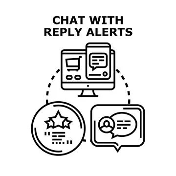 Online chat messaging with reply alerts notifications 스톡 일러스트