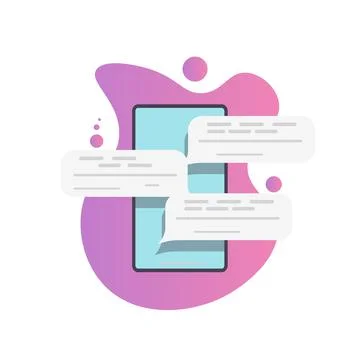 Online chat on the phone. text message or screen alert, phone screen isolated on イラスト素材