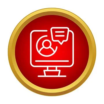 Online chat support icon showing messenger display communication Stock Illustration