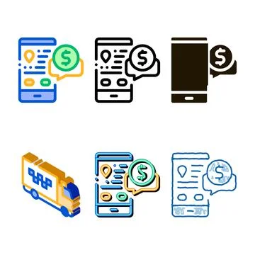 Online chat taxi variations pricing agreement icon vector Stock Illustration