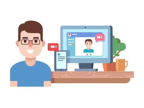 Online chat technology Stock Illustration