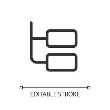 Online chat thread pixel perfect linear ui icon Ilustração Stock