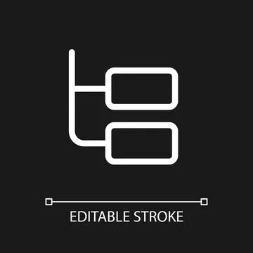 Online chat thread pixel perfect white linear ui icon for dark theme Stock Illustration