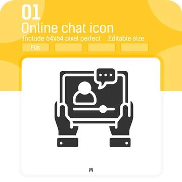 Online chat vector icon with flat style isolated on white background 스톡 일러스트
