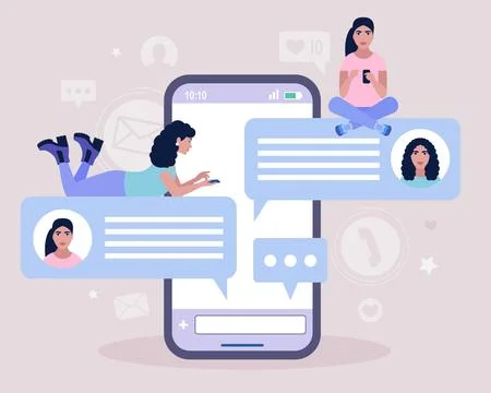 Online chatting concept Stock Illustration