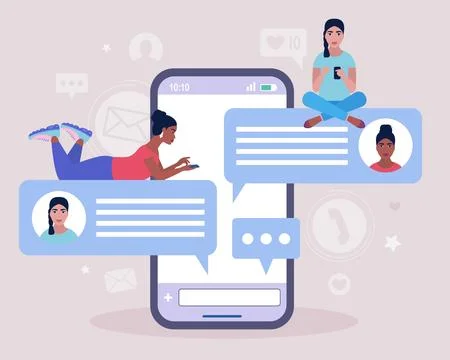 Online chatting concept Stock Illustration