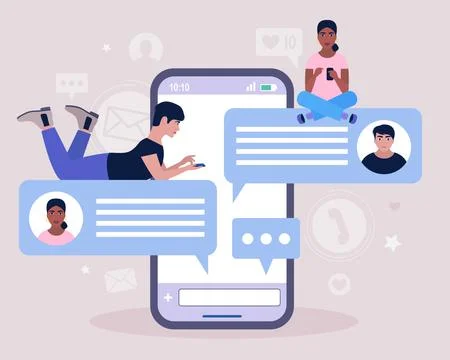 Online chatting concept Stock Illustration