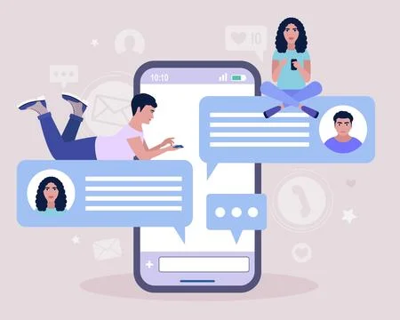Online chatting concept Stock Illustration