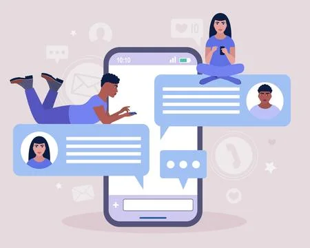 Online chatting concept Stock Illustration