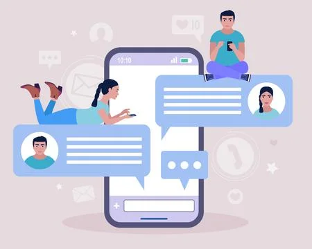 Online chatting concept Stock Illustration
