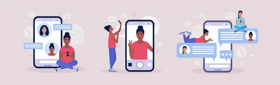 Online chatting concept Stock Illustration